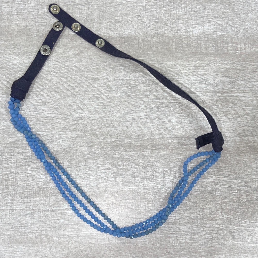 Blue Beaded Women's Necklace vintage